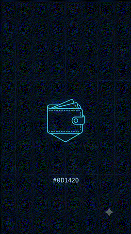 Animated token docking into a wallet icon